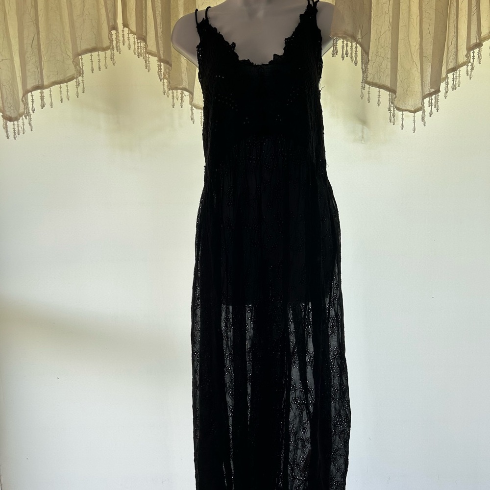Free People Black Eyelet Maxi Dress
